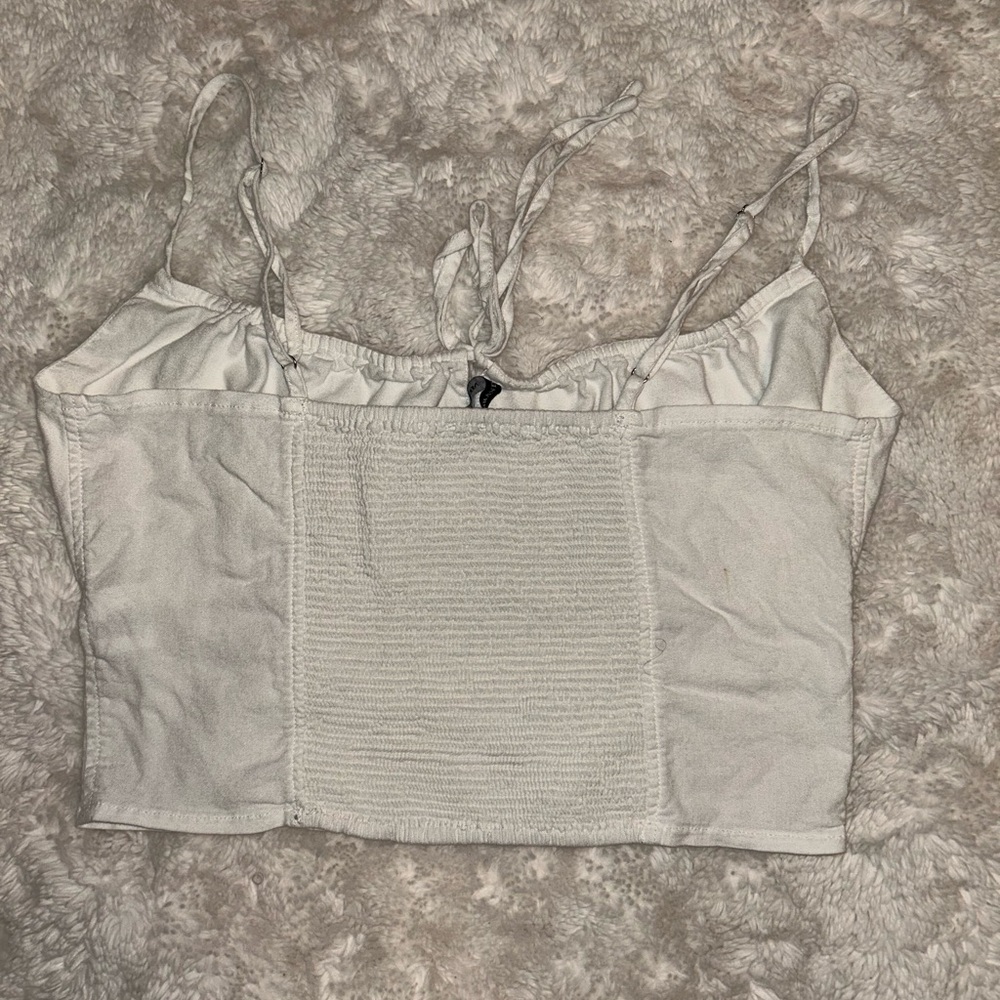 Brandy Melville White Spaghetti Strap Crop Top - Picture 4 of 5